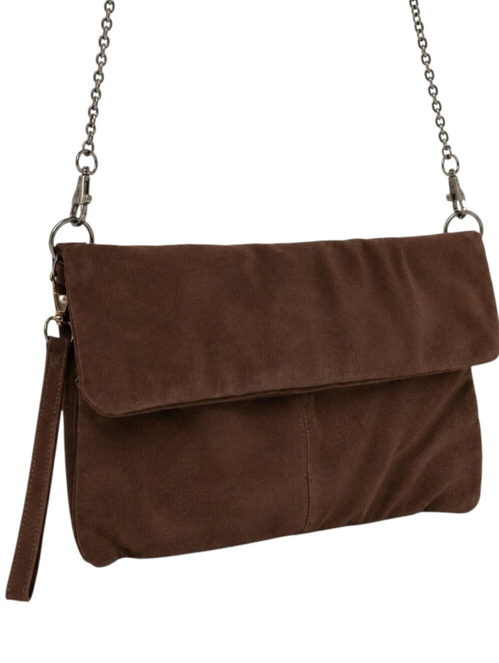San Piel Crossbody Bag Women One Size Brown Suede Leather Foldover Boho